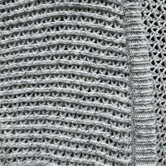 New York & Company Y2K Soho Cotton Chunky Knit Gray Quarter Sleeve Cardigan L - Picture 4 of 7